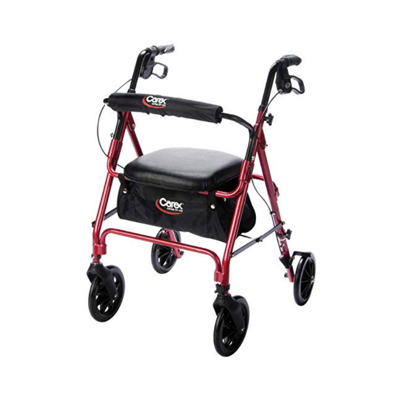 Carex Deluxe Folding Rolling Walker Rollator with Seat & Storage - Senior.com Rollators